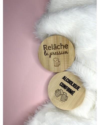 Décapsuleur personnalisé en bambou rond – Gravure image ou texte