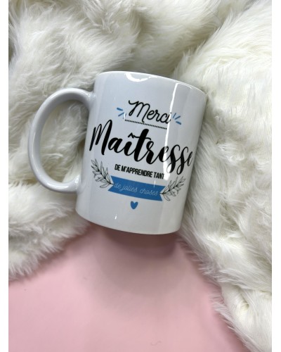 Mug Merci Maîtresse – "De m’apprendre tant de jolies choses" – Cadeau de fin d’année scolaire