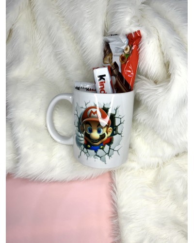 Mug garni Kinder - thème Mario