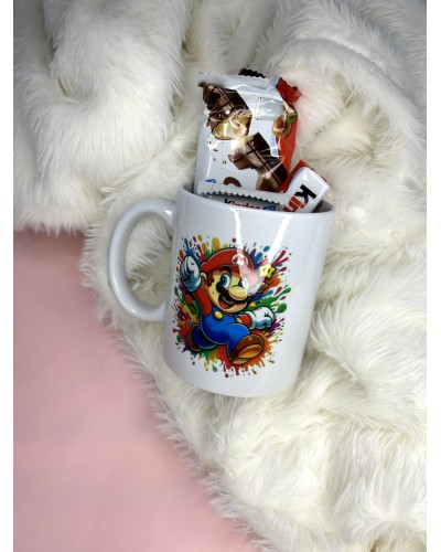 Mug garni Kinder - thème Mario