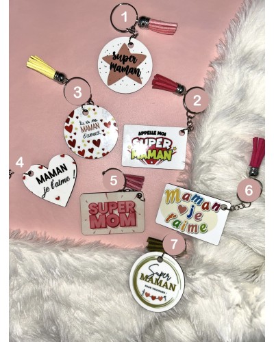 Porte-clés personnalisés – Forme ronde, cœur ou rectangle – Avec photo, texte ou design au choix