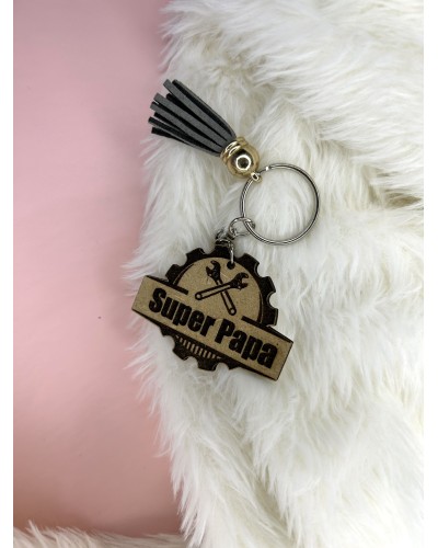 Porte-clés en bois Papa – Modèles fête des pères – Non personnalisables