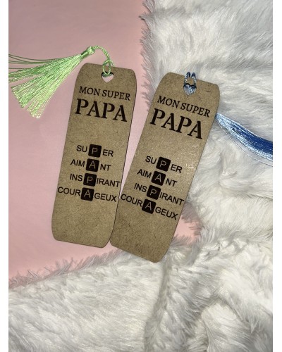 Marque-page en bois façon Scrabble – Cadeau fête des pères