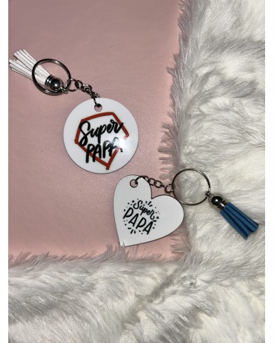 Porte-clés personnalisables fête des pères – Sublimation recto-verso avec photo ou texte