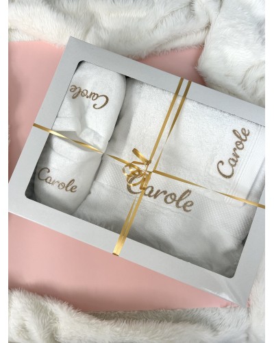 Coffret Bien-Être Douceur – Cadeau Personnalisé Peignoir, Serviette & Accessoires