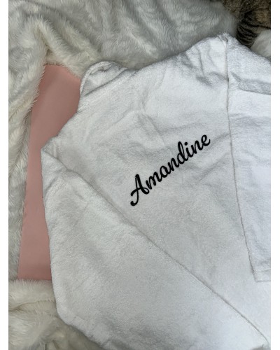 Peignoir de bain blanc personnalisé – Cadeau bien-être & mariage