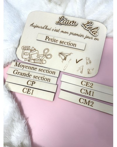 Pancarte rentrée scolaire personnalisée – Kit étapes de la petite section au CM2