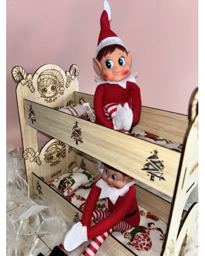 Lit de lutin personnalisé – 3 versions (simple, double ou superposé) – Bois de peuplier 3 mm