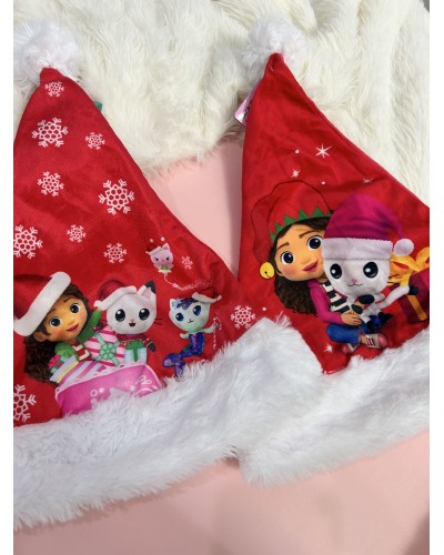 Bonnet de Noël enfant personnalisé – Thèmes aléatoires (Pat’Patrouille, Stitch, Minnie, Gabby Chat, Spiderman, Mickey)