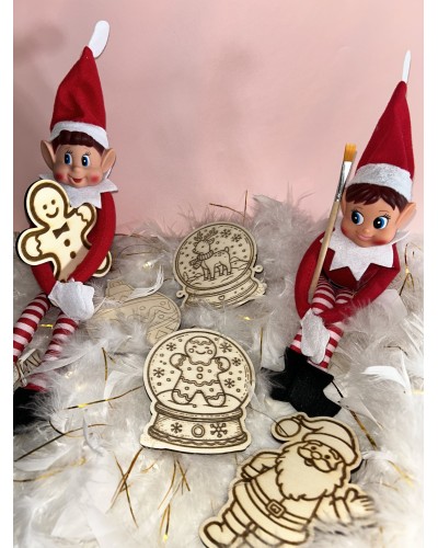 Kit peinture – Activité manuelle en bois 3 mm de peuplier – Avec peinture, pinceau et histoire des couleurs