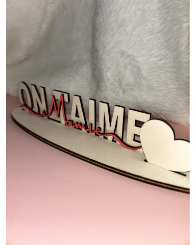 Décoration en bois “Je t’aime Mamie” avec cœur – À poser