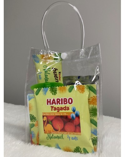 Pack de gourmandises personnalisées – 4 ou 5 douceurs dans sac kraft ou PVC – Cadeau original pour toutes les occasions